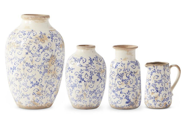 Vintage Blue and White Ceramic Vase