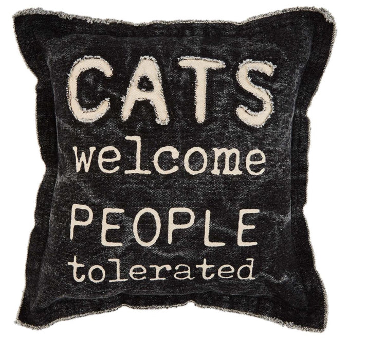 Cat Welcome Canvas Cat Pillow