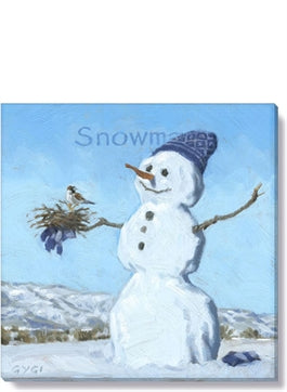 Snowman with Bird Giclee Wall Art