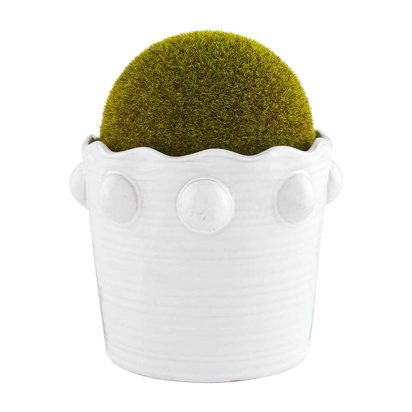 Beaded Faux Moss Ball Pot