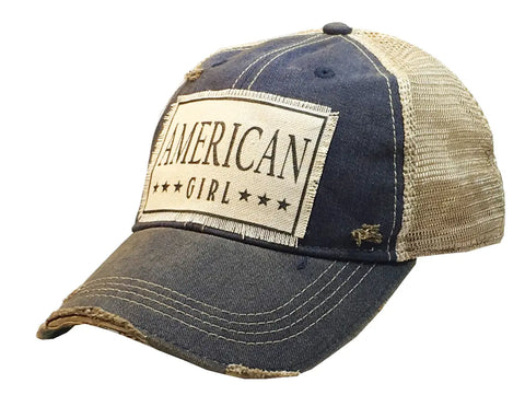 American Girl Distressed Trucker Cap
