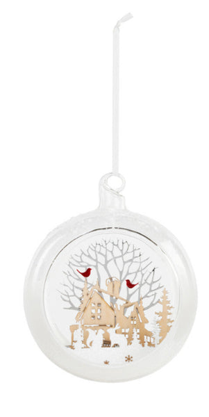 Glass Snow Scene Ornament