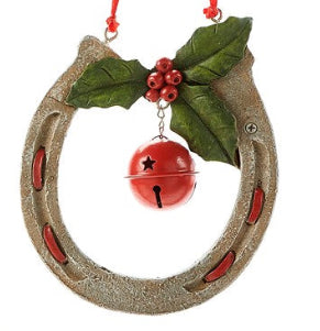 Horseshoe, Holly & Bell Ornament