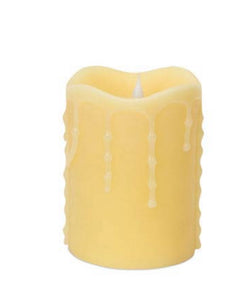 LED Wax Dripping Pillar Candle