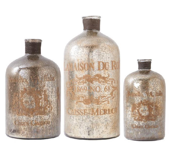 Vintage Mercury Glass Bottle