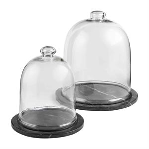 Black Cloche, Marble Base-assorted