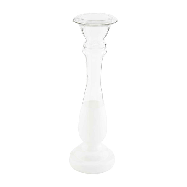 Glass White Candlesticks