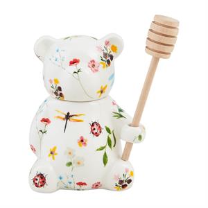 Floral Bear Honey Jar Set