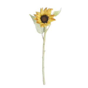 Yellow Two-Tone Sunflower w/Flocked Stem