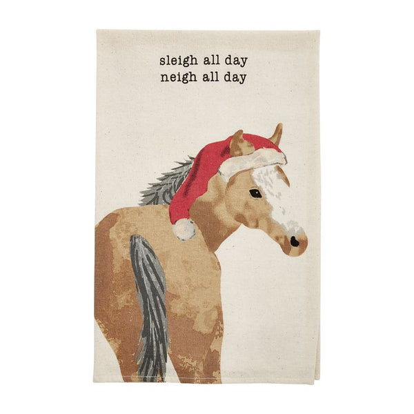 Watercolor Animal Christmas Farm Towel