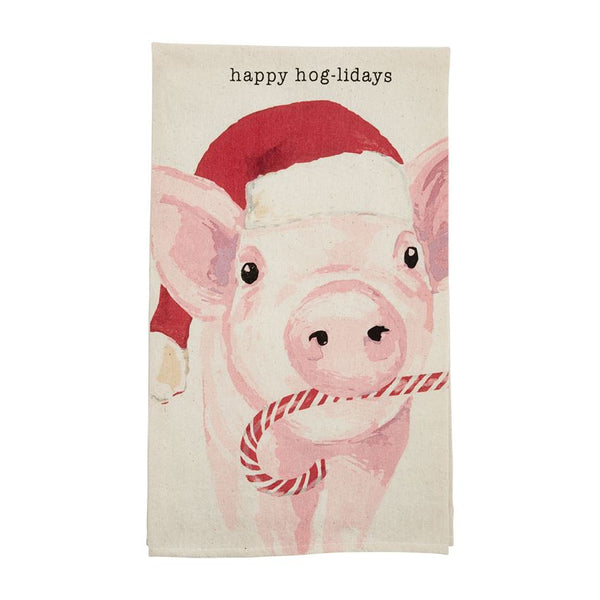 Watercolor Animal Christmas Farm Towel