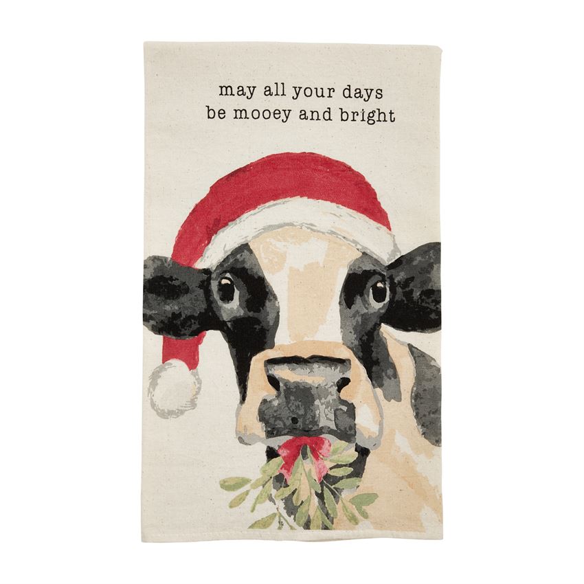 Watercolor Animal Christmas Farm Towel