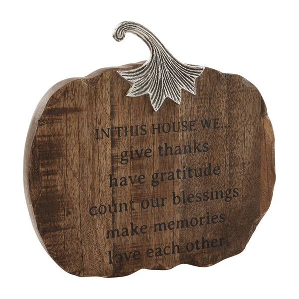 Distressed Wood Pumpkin Plaque
