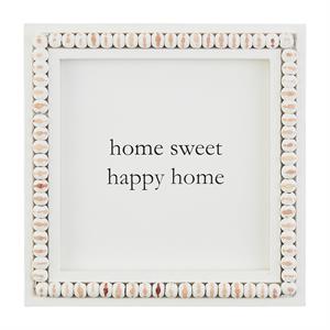Home Sweet Beaded Square Plaque