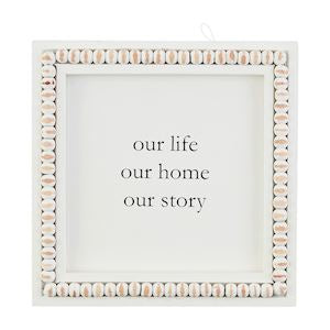Our Life Beaded Square Plaque