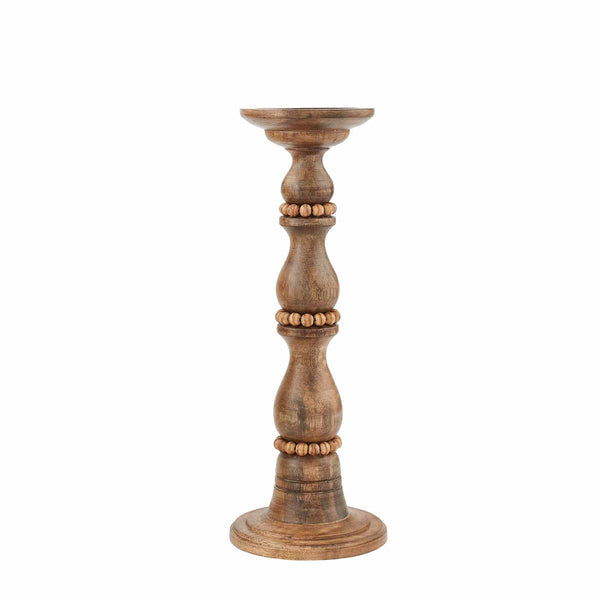 Beaded Wood Candlesticks