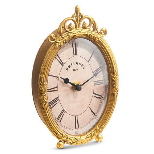 8" ANTIQUE GOLD CLOCK