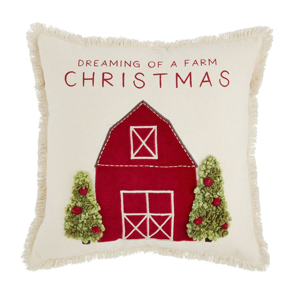Farm Christmas Applique Pillow