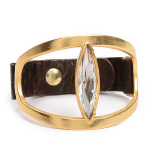 Rebel Designs Open Oval with Oversized Navette Cuff in Gold