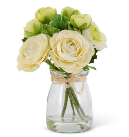 Ranunculus Bouquet in Glass Jar