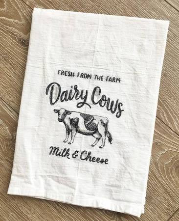 Cow Embroidery Kitchen Towel