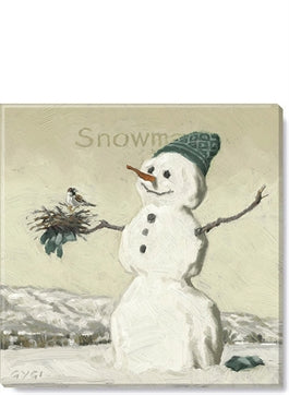 Snowman with Bird Giclee Wall Art
