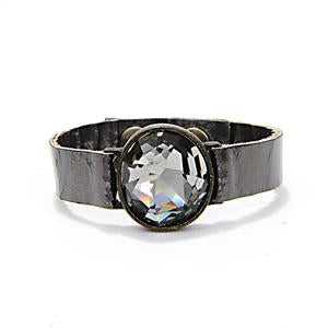 Rebel Designs Single Crystal Leather Bracelet