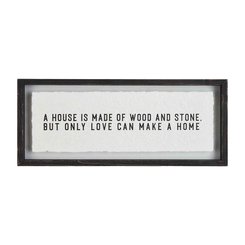 House is Made Black Glass Plaque