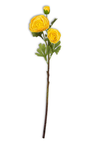 Yellow Real Touch Triple Blossom Ranunculus
