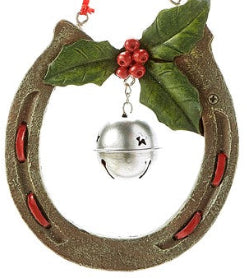 Horseshoe, Holly & Bell Ornament