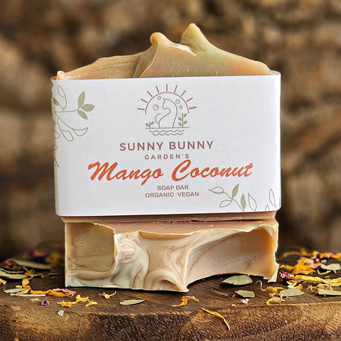 Sunny Bunny Gardens All Natural Handmade Soap with Organic Coconut Milk and White Clay - Mango Coconut