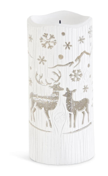 White Swirling Glitter Candleholder