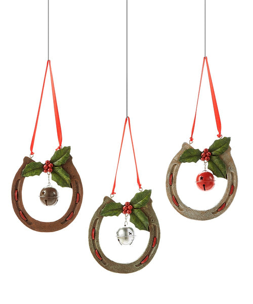 Horseshoe, Holly & Bell Ornament