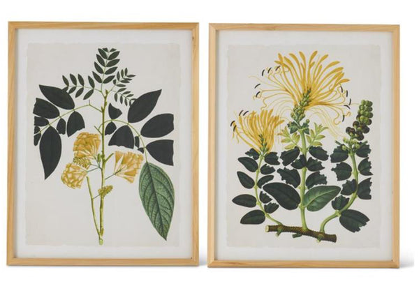 Floral Print With Wood Frame