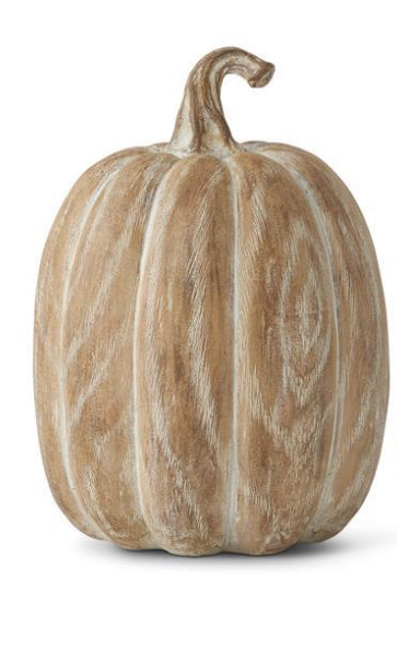 Light Brown Whitewashed Resin Pumpkins