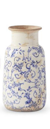 Vintage Blue and White Ceramic Vase