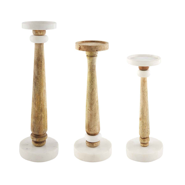 Marble & Wood Candlestick