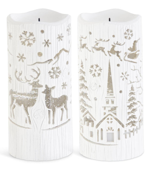 White Swirling Glitter Candleholder