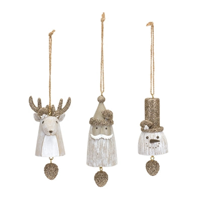 Santa/Snowman/Reindeer Bell Ornament