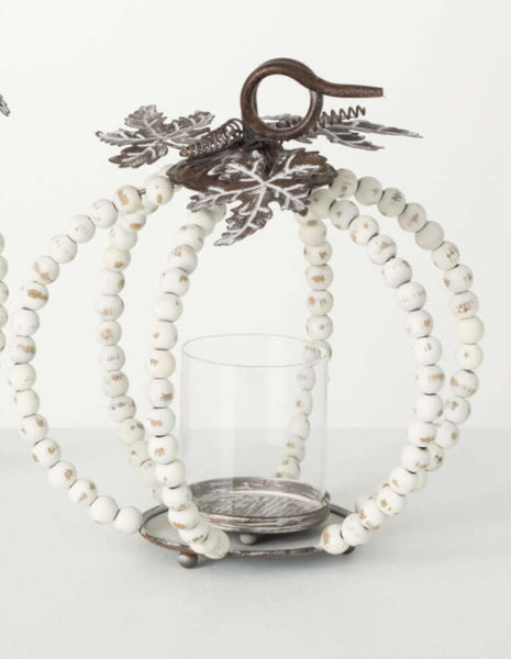 Beaded Pumpkin Tealight Holders