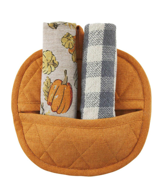 Pumpkin Pot Holder & Towel Set