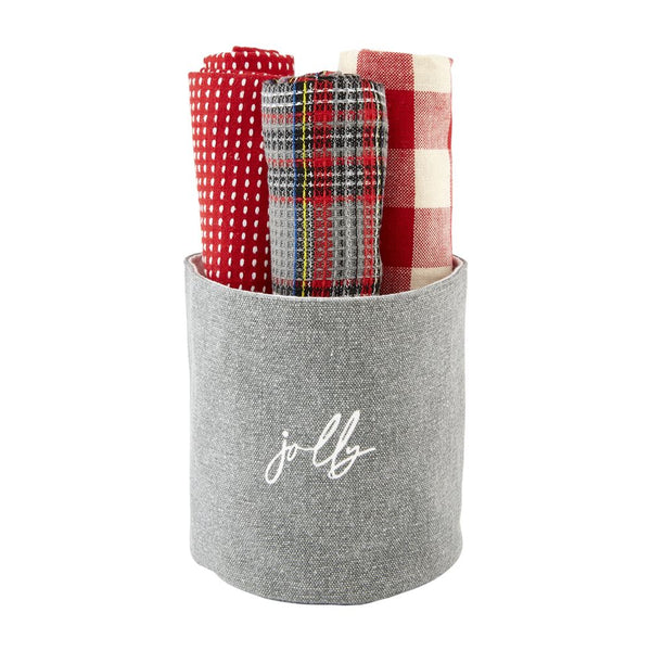 Tartan Towel Bucket Sets