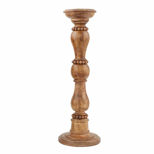 Beaded Wood Candlesticks