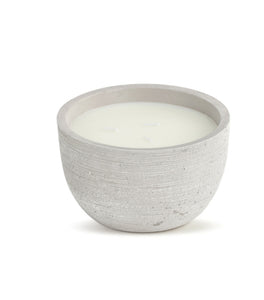 Round Etched 3-Wick Concrete Candle