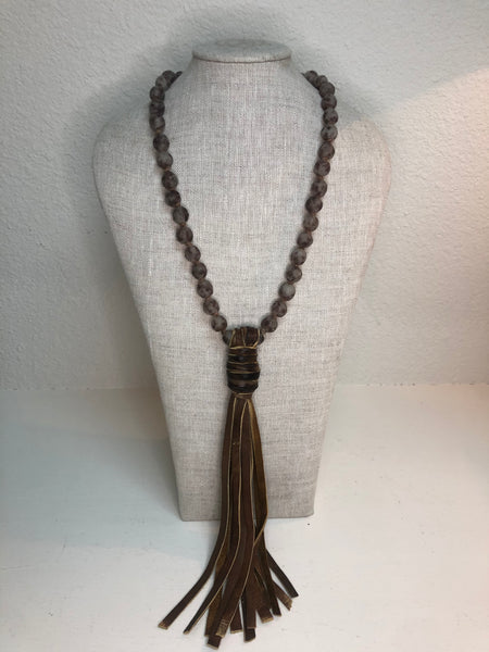 Belle Necklace with Tassel - Vineyard