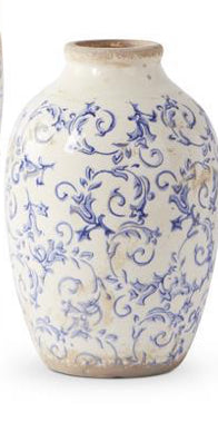 Vintage Blue and White Ceramic Vase
