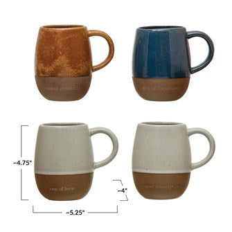 Stoneware Mug with Wood Gift Box & Saying