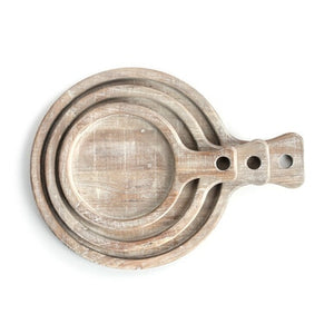 Round Wood Board With Handle