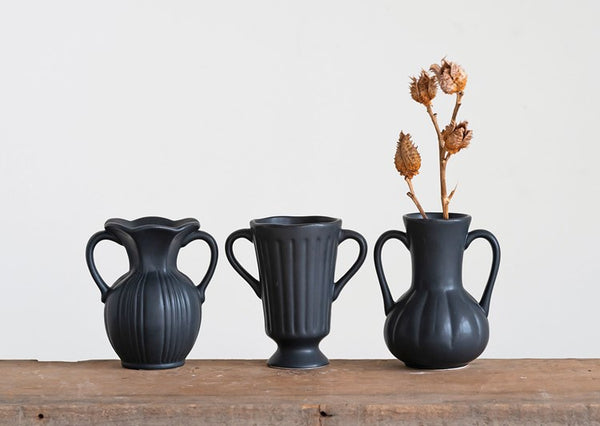 Matte Black Ceramic Vase