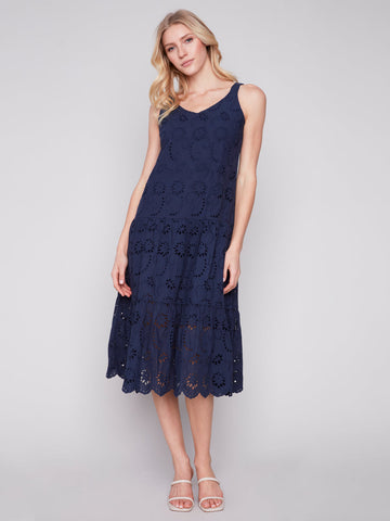 Maxi Dress with Eyelet fully lined